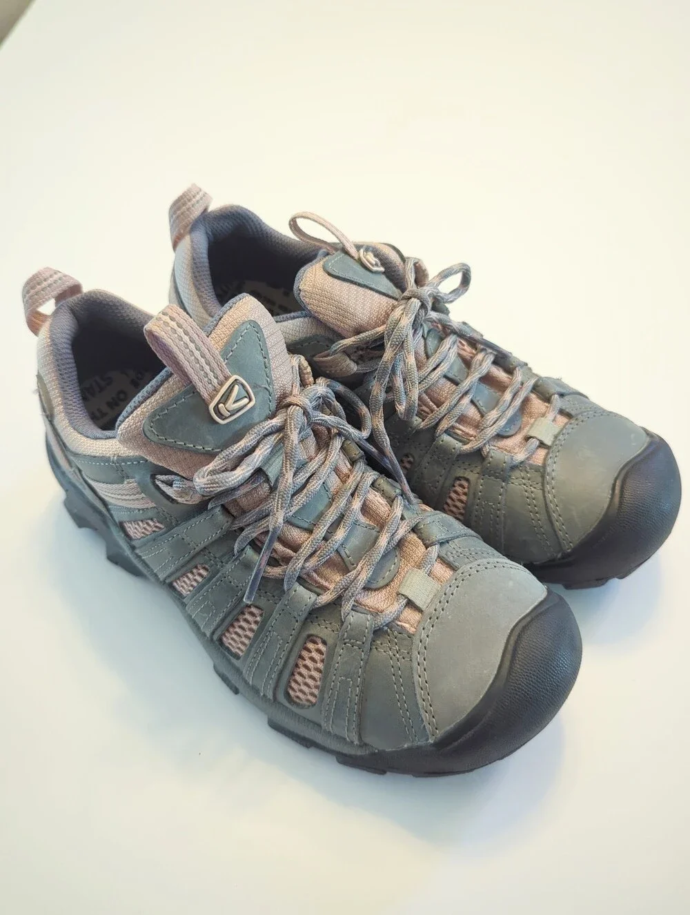 Keen Voyageur Water Resistant Hiking Shoes Size 7.5 Drizzle Fawn 1027369 EUC